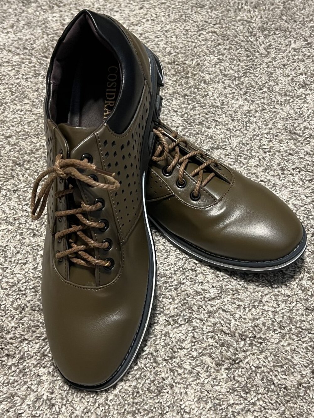 Brand New Business Casual Sporty Cosidram Men's Lace-up Shoes Brown Size 14
